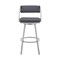 Armen Living Scranton 26" Swivel Slate Gray Faux Leather and Silver Metal Bar Stool 795044878233 - alternate 4